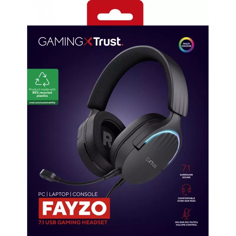 Trust GXT 490 FAYZO Auriculares gaming Over-Ear 7.1 USB