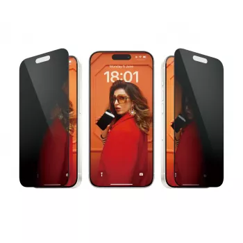 PanzerGlass ® Protector de pantalla de privacidad iPhone 15 Pro | Ultra-Wide Fit con EasyAligner