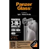 PanzerGlass ® Pack 3 en 1 iPhone 15 Pro Max, Apple, Apple - iPhone 15 Pro Max, Aplicación en seco, Antigolpes, Transparente, 1 unidad