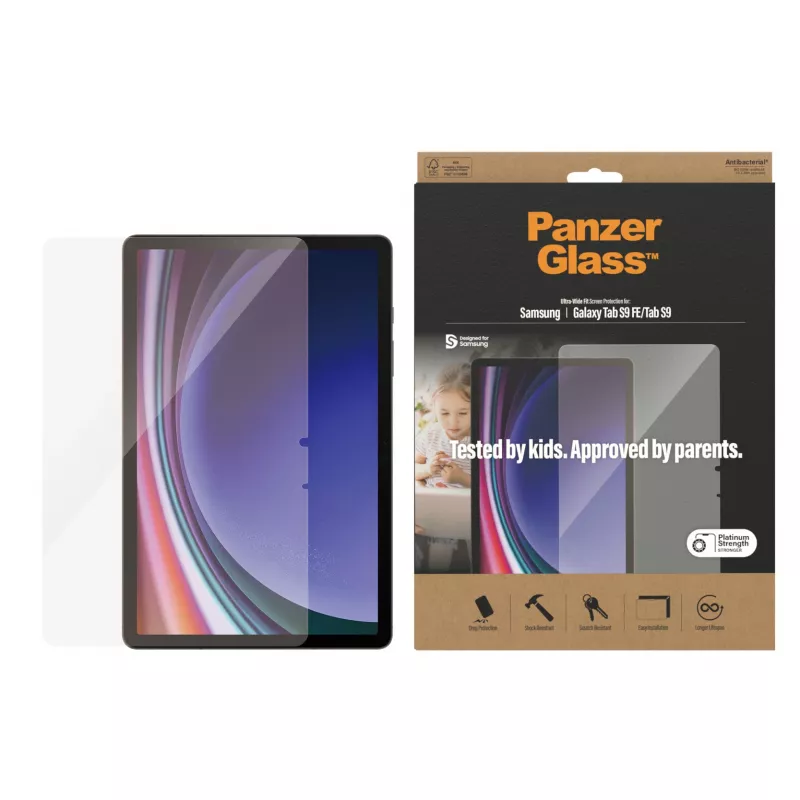 PanzerGlass ®️ Protector de pantalla Samsung Galaxy Tab S9 FE | S9 | Ultra-Wide Fit