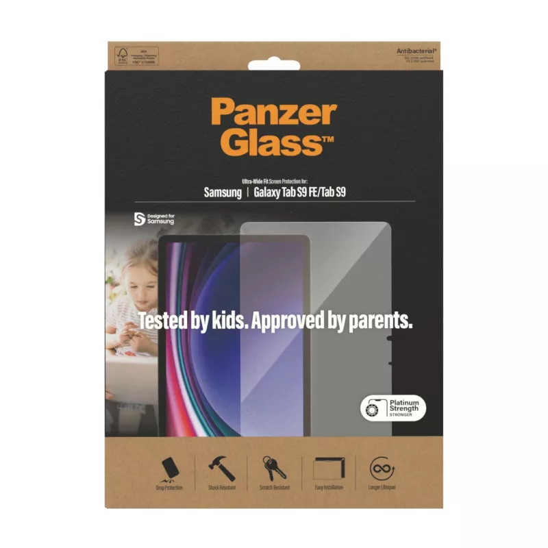 PanzerGlass ®️ Protector de pantalla Samsung Galaxy Tab S9 FE | S9 | Ultra-Wide Fit
