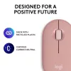 LOGITECH Pebble 2 M350s Ratón óptico inalámbrico rosa