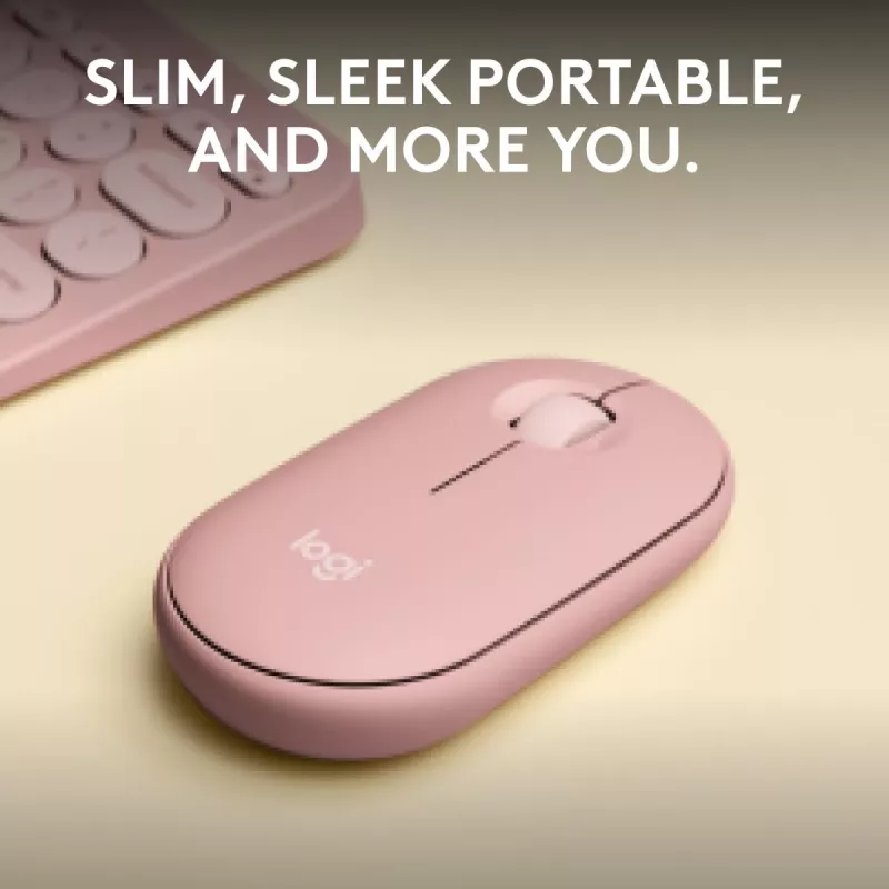 LOGITECH Pebble 2 M350s Ratón óptico inalámbrico rosa