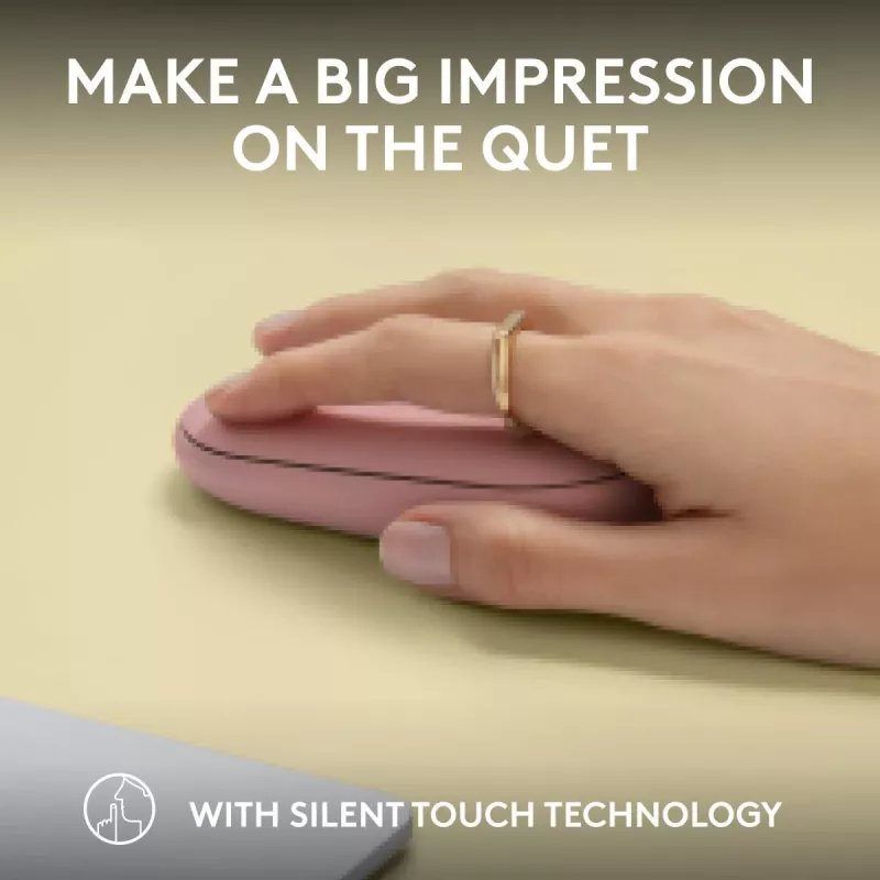 LOGITECH Pebble 2 M350s Ratón óptico inalámbrico rosa