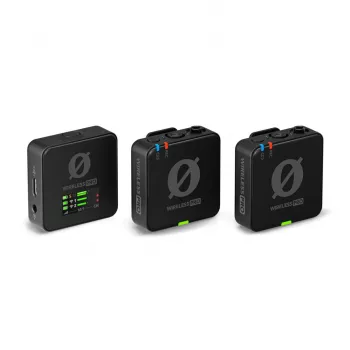 Sistema de micrófono lavalier inalámbrico RØDE Wireless PRO — lavalier omnidireccional, 20–20.000 Hz, batería de 7 h, alcance de 260 m