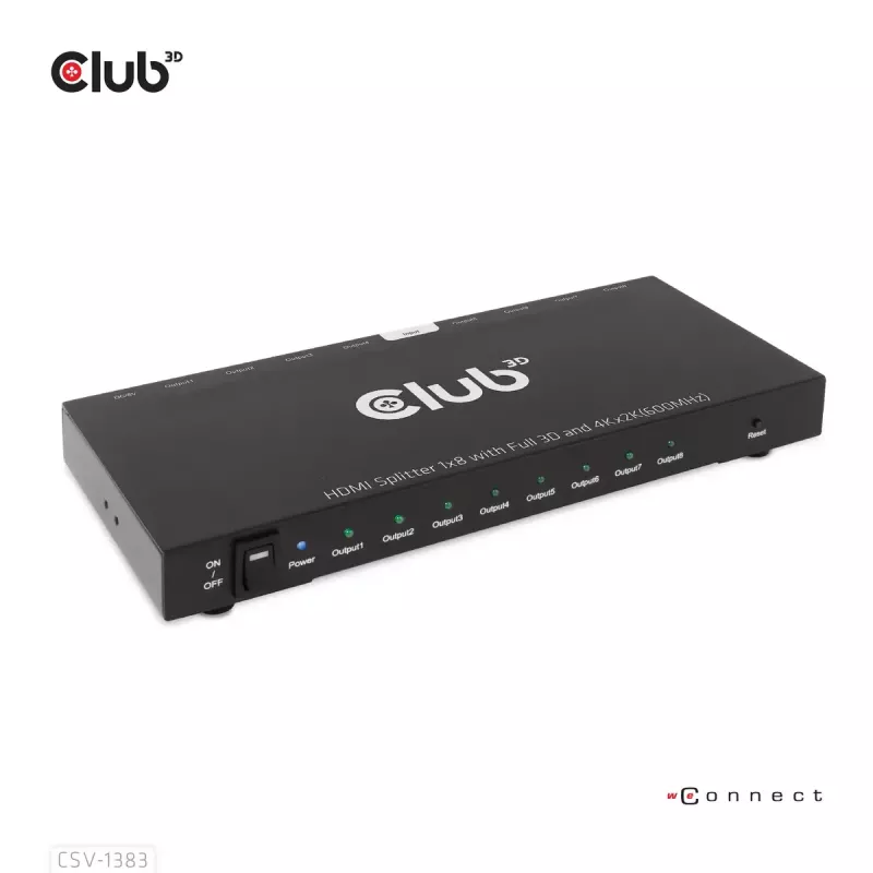 Splitter HDMI™ CLUB3D de 1 a 8 Full 3D y 4K60Hz (600MHz)