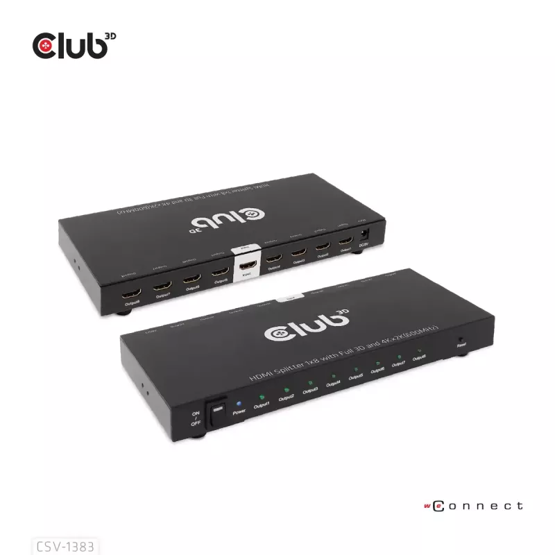 Splitter HDMI™ CLUB3D de 1 a 8 Full 3D y 4K60Hz (600MHz)