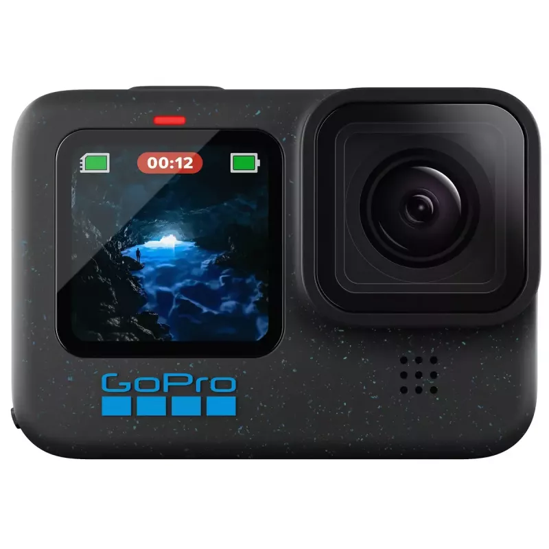 Cámara de acción GoPro HERO12 Black — 5K Ultra HD, 240 fps, 27 MP CMOS, 177° de campo de visión, LCD, MicroSD, Wi-Fi