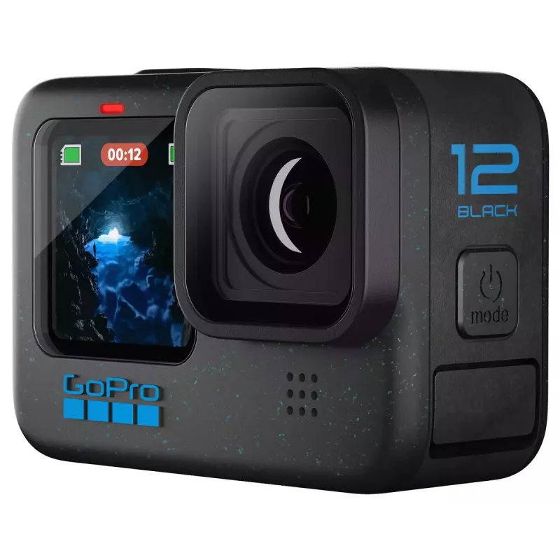 Cámara de acción GoPro HERO12 Black — 5K Ultra HD, 240 fps, 27 MP CMOS, 177° de campo de visión, LCD, MicroSD, Wi-Fi