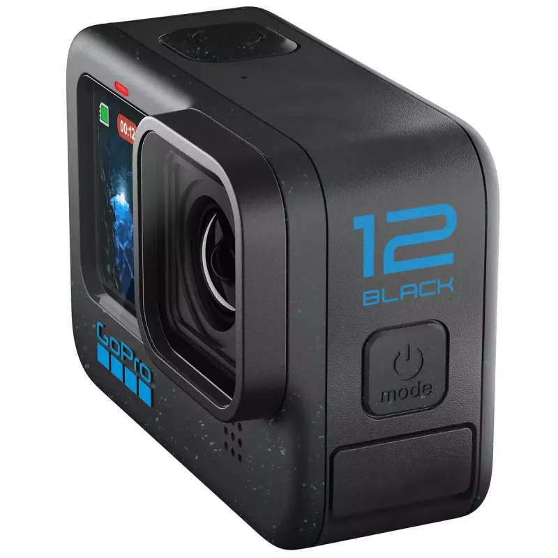 Cámara de acción GoPro HERO12 Black — 5K Ultra HD, 240 fps, 27 MP CMOS, 177° de campo de visión, LCD, MicroSD, Wi-Fi