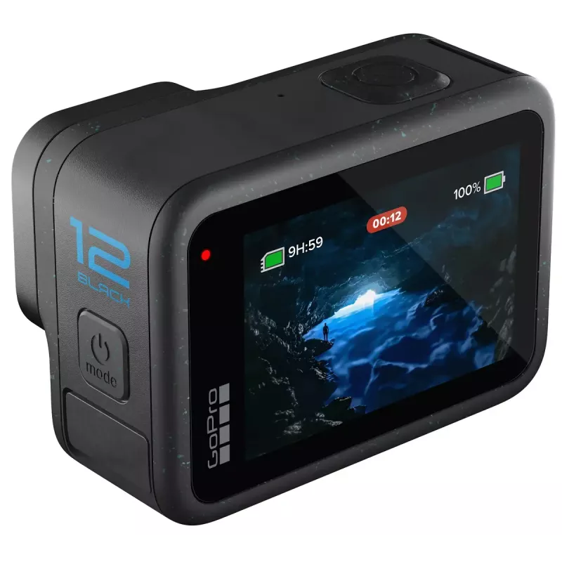 Cámara de acción GoPro HERO12 Black — 5K Ultra HD, 240 fps, 27 MP CMOS, 177° de campo de visión, LCD, MicroSD, Wi-Fi