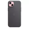 Funda APPLE FineWoven con MagSafe para iPhone 15 Plus Negro