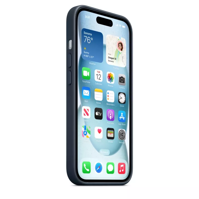 Funda APPLE FineWoven con MagSafe iPhone 15 Pacific Blue