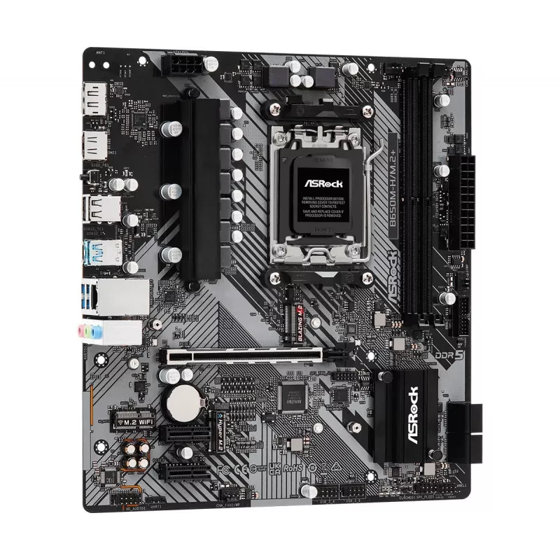 Placa base ASRock B650M-H/M.2+ AM5 AMD B650 2 X DDR5 1 X HDMI 2.1 Tmds/frl 8g compatible 1 X DisplayPort 1.4 con DSC mATX