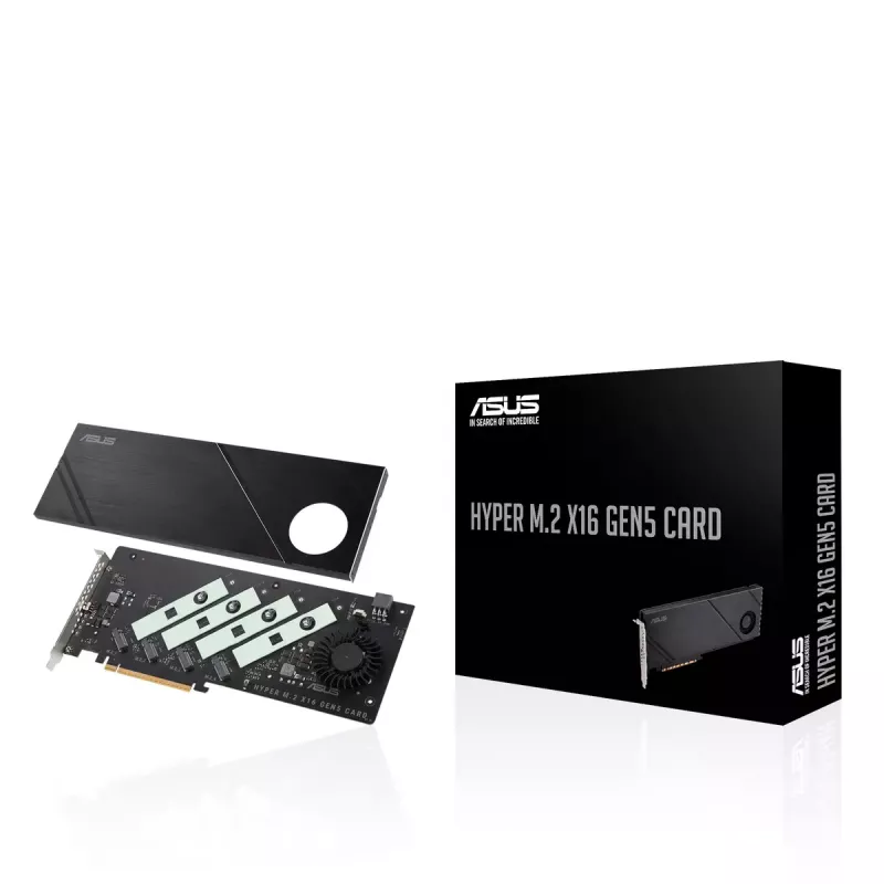 ASUS Hyper M.2 x16 Gen5 Card Adaptador M.2 PCIe 5.0 con refrigeración activa