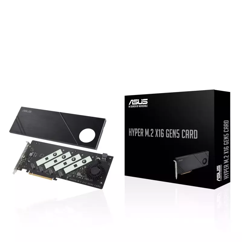 ASUS Hyper M.2 x16 Gen5 Card Adaptador M.2 PCIe 5.0 con refrigeración activa