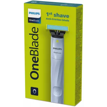 Afeitadora Philips Norelco OneBlade QP1324/20 — afeitadora inalámbrica azul, 30 min de autonomía, carga por USB, lavable, contorno adaptable