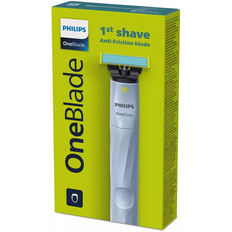 Afeitadora Philips Norelco OneBlade QP1324/20 — afeitadora inalámbrica azul, 30 min de autonomía, carga por USB, lavable, contorno adaptable
