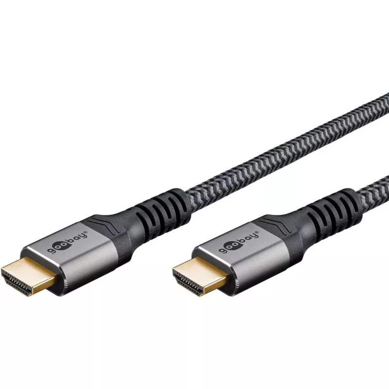 Goobay Cable HDMI 1m Tipo A macho a macho 18 Gbit/s Gris