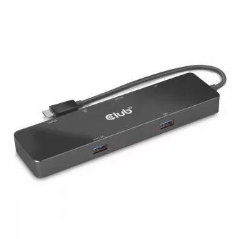 CLUB3D USB3.2 Gen2 Type-C, dock portátil 6 en 1 de doble pantalla con vídeo USB Type-C 4K60Hz