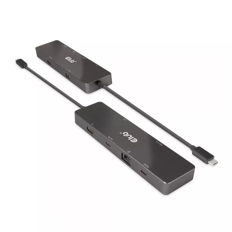CLUB3D USB3.2 Gen2 Type-C, dock portátil 6 en 1 de doble pantalla con vídeo USB Type-C 4K60Hz