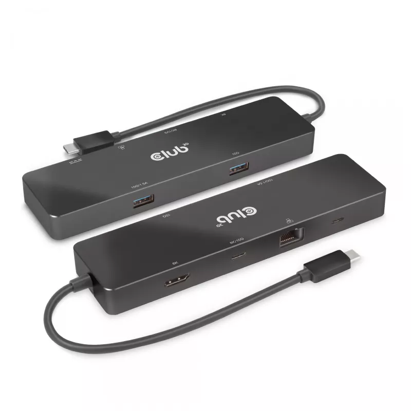 CLUB3D USB3.2 Gen2 Type-C, dock portátil 6 en 1 de doble pantalla con vídeo USB Type-C 4K60Hz