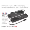 CLUB3D USB3.2 Gen2 Type-C, dock portátil 6 en 1 de doble pantalla con vídeo USB Type-C 4K60Hz
