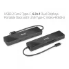 CLUB3D USB3.2 Gen2 Type-C, dock portátil 6 en 1 de doble pantalla con vídeo USB Type-C 4K60Hz
