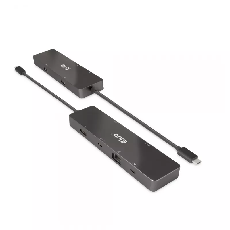 CLUB3D USB3.2 Gen2 Type-C, dock portátil 6 en 1 de doble pantalla con vídeo USB Type-C 4K60Hz