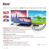 CLUB3D USB3.2 Gen2 Type-C, dock portátil 6 en 1 de doble pantalla con vídeo USB Type-C 4K60Hz