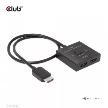 CLUB3D Switch bidireccional HDMI 2 en 1 8K60Hz 4K120Hz CSV-1384