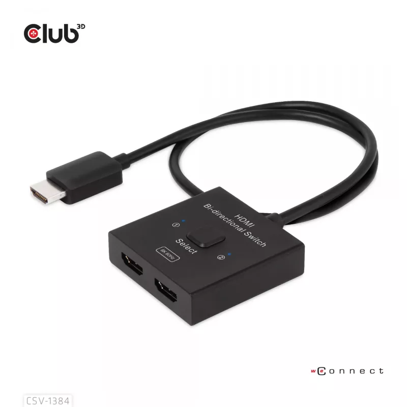 CLUB3D Switch bidireccional HDMI 2 en 1 8K60Hz 4K120Hz CSV-1384