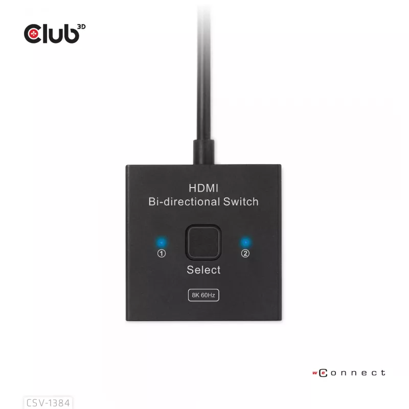 CLUB3D Switch bidireccional HDMI 2 en 1 8K60Hz 4K120Hz CSV-1384