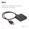 CLUB3D Switch bidireccional HDMI 2 en 1 8K60Hz 4K120Hz CSV-1384