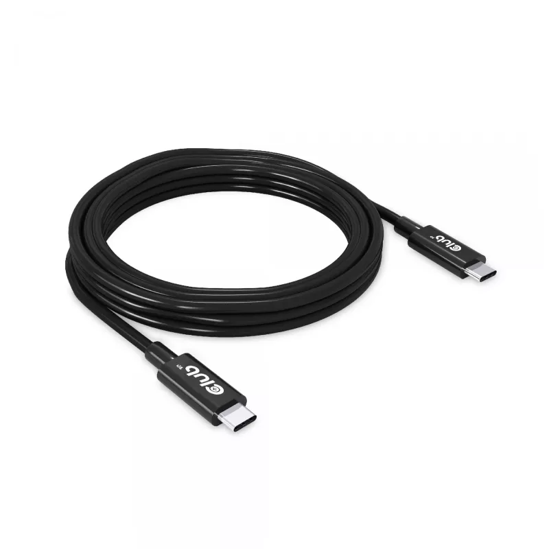 CLUB3D Cable bidireccional USB4 Gen3x2 Type-C 8K60Hz o 4K120Hz, datos 40Gbps, PD 240W(48V/5A) EPR M/M 3m / 9.84ft