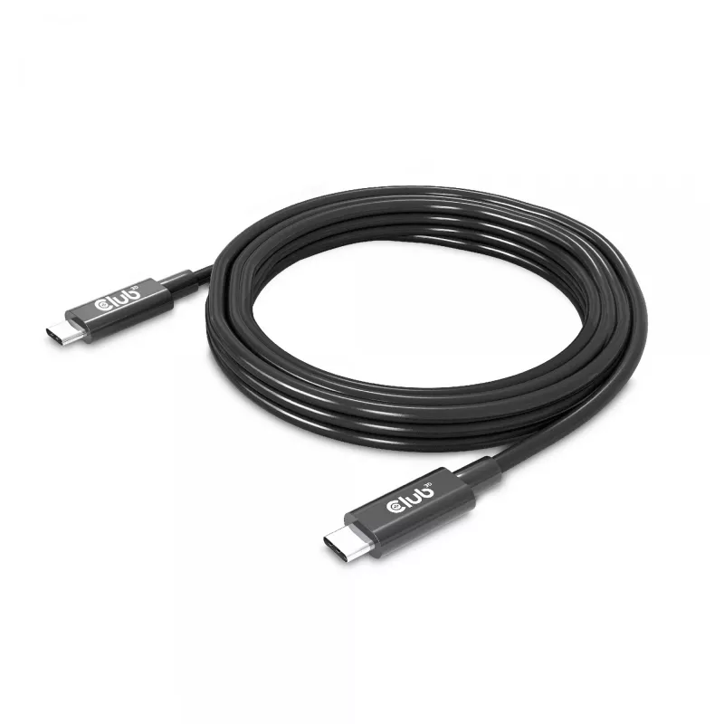 CLUB3D Cable bidireccional USB4 Gen3x2 Type-C 8K60Hz o 4K120Hz, datos 40Gbps, PD 240W(48V/5A) EPR M/M 3m / 9.84ft