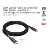 CLUB3D Cable bidireccional USB4 Gen3x2 Type-C 8K60Hz o 4K120Hz, datos 40Gbps, PD 240W(48V/5A) EPR M/M 3m / 9.84ft