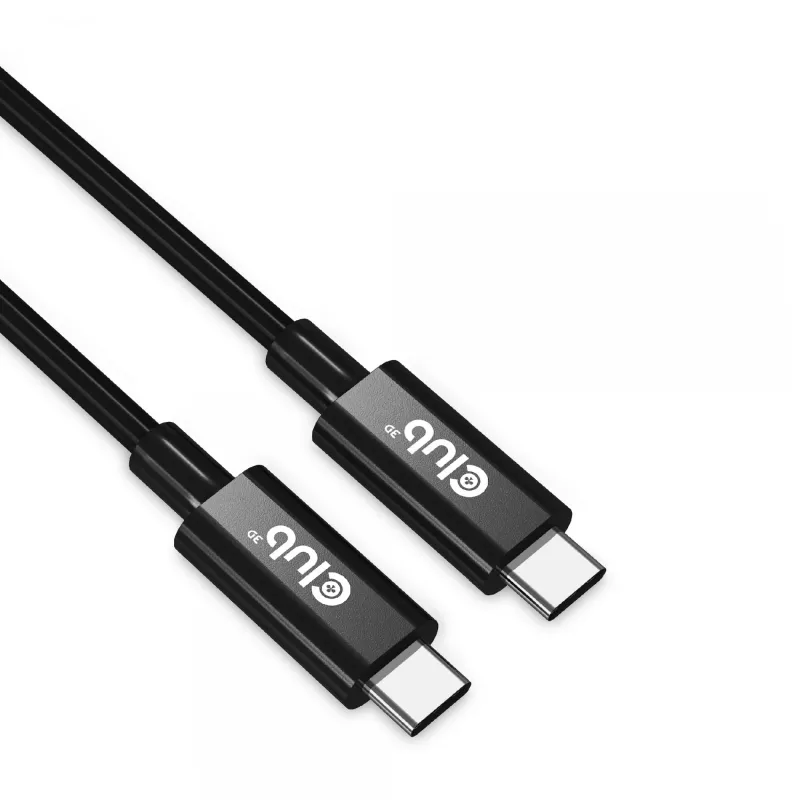 CLUB3D Cable bidireccional USB4 Gen3x2 Type-C 8K60Hz o 4K120Hz, datos 40Gbps, PD 240W(48V/5A) EPR M/M 3m / 9.84ft