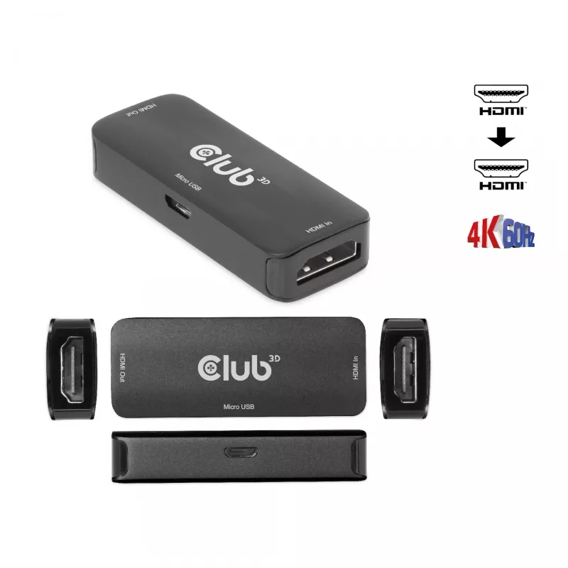 CLUB3D Repetidor HDMI activo 4K60Hz F/F