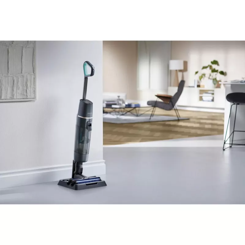 Philips XW7110 Aspirador de batería, batería, limpieza en seco y en húmedo, sin bolsa, champán, gris