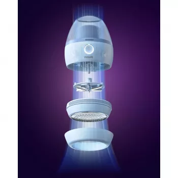 Quitapelusas Philips GCA2100/20, azul, cuchillas de acero inoxidable, funcionamiento con pilas, 90 min de autonomía