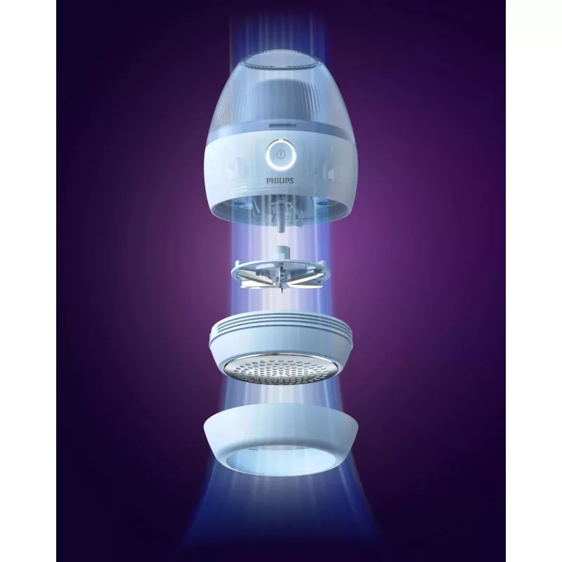 Quitapelusas Philips GCA2100/20, azul, cuchillas de acero inoxidable, funcionamiento con pilas, 90 min de autonomía