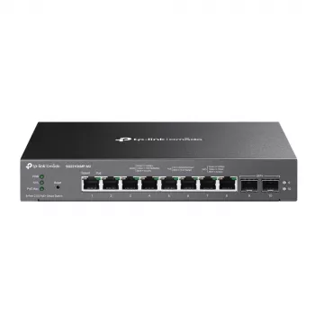 TP-Link Omada Switch inteligente de 8 puertos 2.5GBASE-T y 2 puertos 10GE SFP+ con 8 puertos PoE+