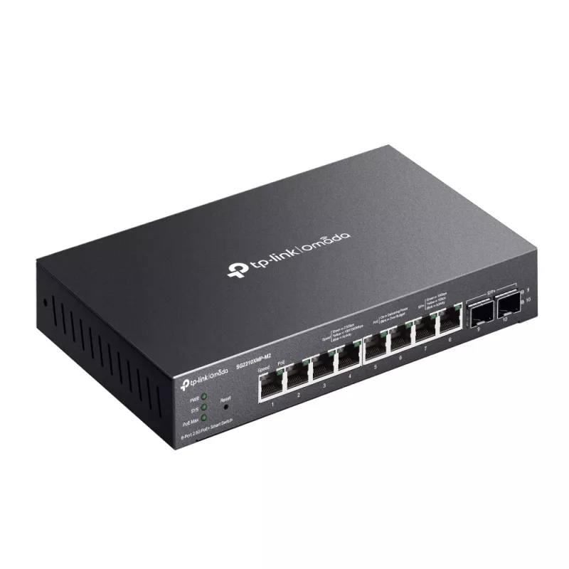 TP-Link Omada Switch inteligente de 8 puertos 2.5GBASE-T y 2 puertos 10GE SFP+ con 8 puertos PoE+