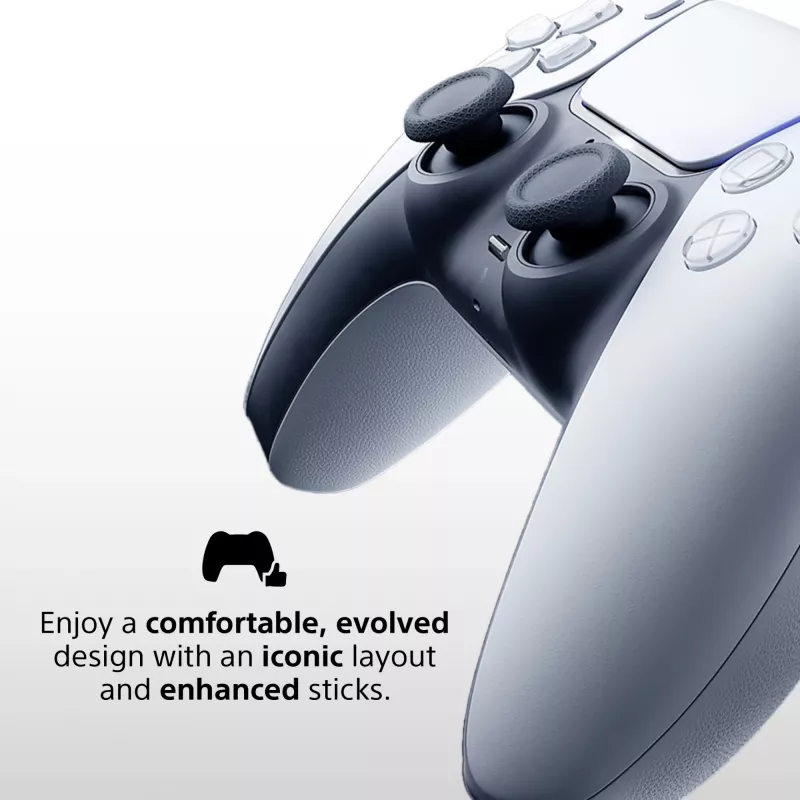 Mando Sony DualSense Wireless Controller V2 – PlayStation 5, Bluetooth/USB, USB-C, batería integrada, blanco