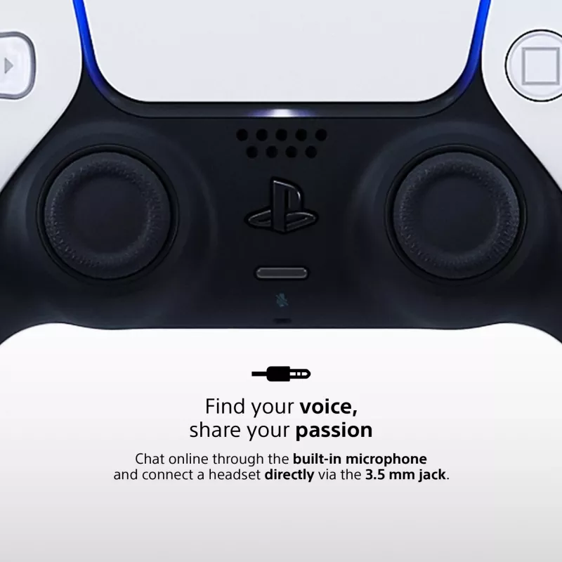 Mando Sony DualSense Wireless Controller V2 – PlayStation 5, Bluetooth/USB, USB-C, batería integrada, blanco