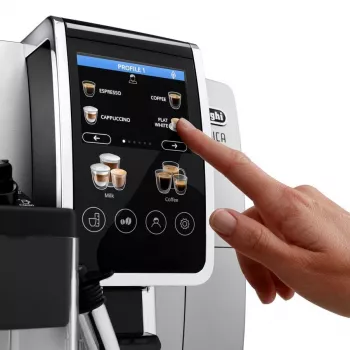 Cafetera espresso combinada DeLonghi Dinamica Plus ECAM380.85.SB — depósito de agua de 1,8 L, depósito de café en grano de 300 g, 15 bar