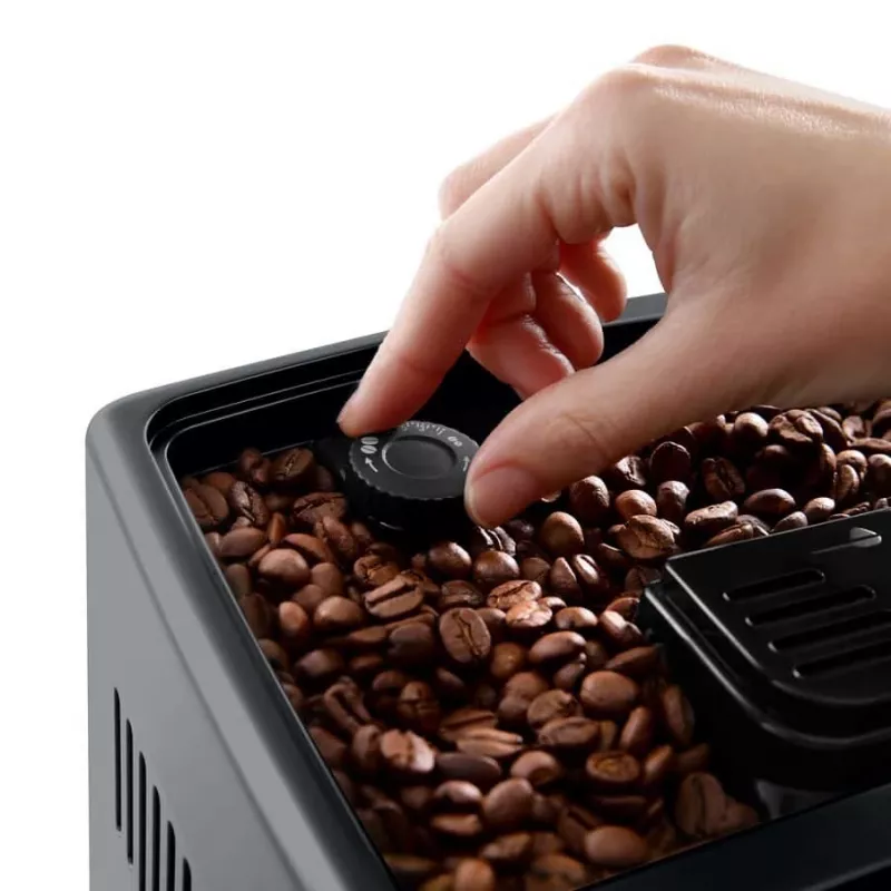 Cafetera espresso combinada DeLonghi Dinamica Plus ECAM380.85.SB — depósito de agua de 1,8 L, depósito de café en grano de 300 g, 15 bar