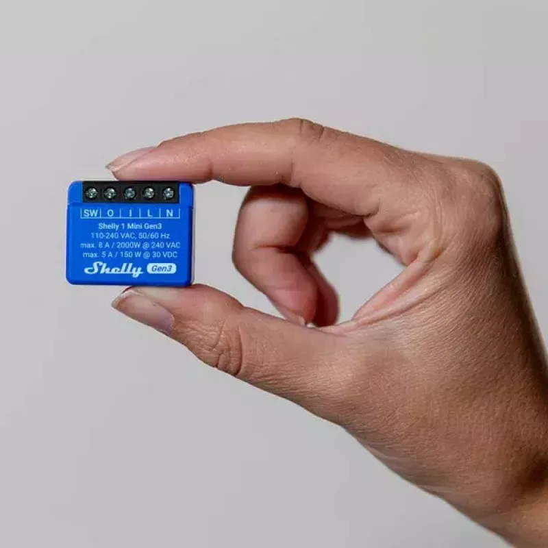 Interruptor inteligente Shelly 1 Mini Gen3 1P inalámbrico 110-240V