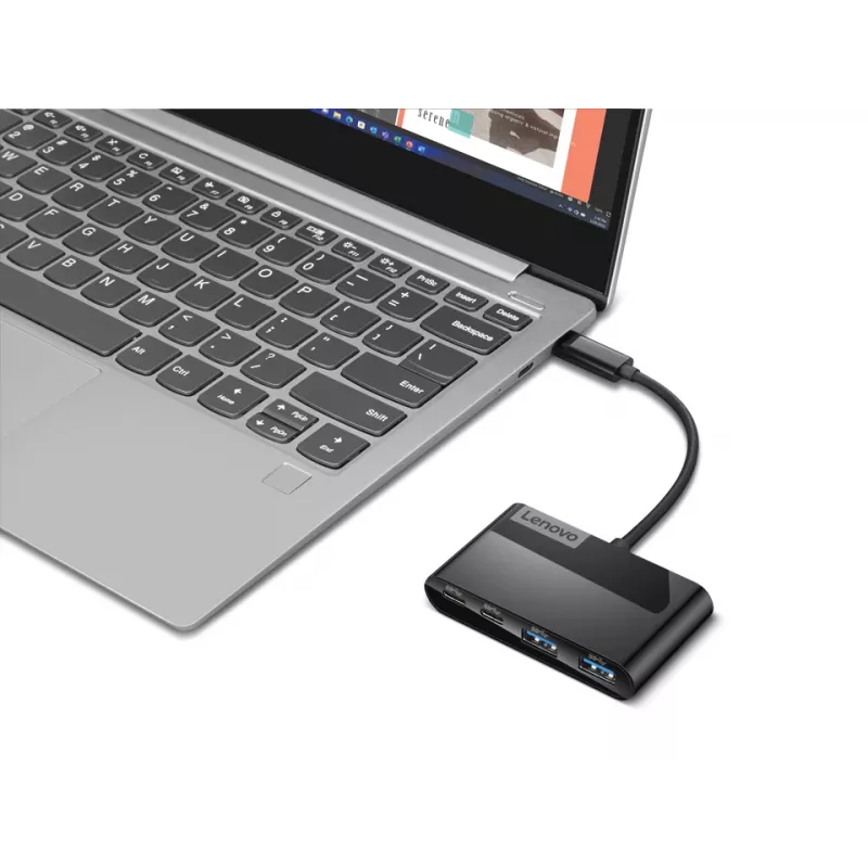 Lenovo Select GX91L84354 hub USB-C de 4 puertos, USB 3.0, negro